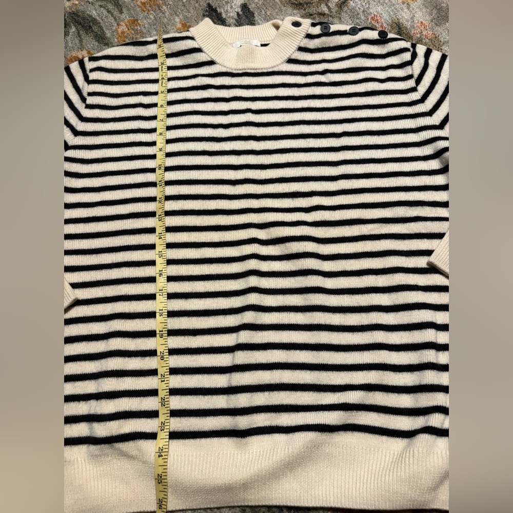 COS Cream and Black Striped Crewneck Sweater - Picture 4 of 8